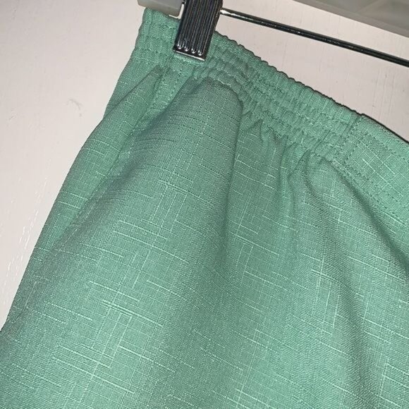 Alfred Dunner Womens Elastic Waist Aqua Pants Size 16W Textured Fabric Machine W - Picture 4 of 8